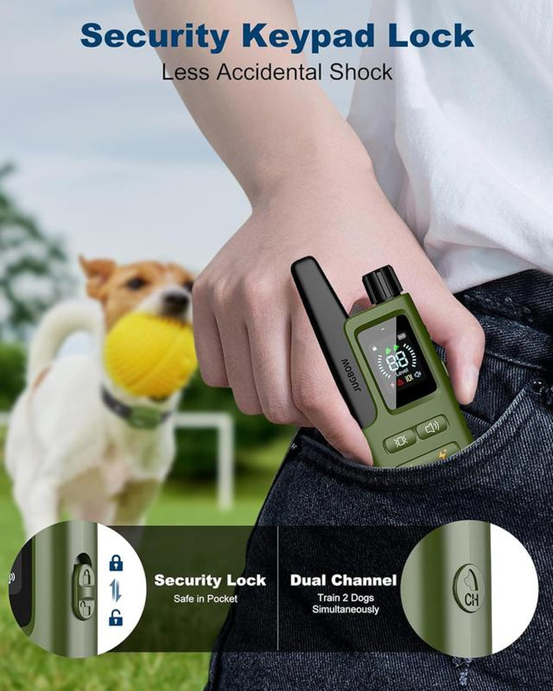 JUGBOW Dog Training Collar 3300FT Dog Training Behavior Aid, Remote IPX7 Waterproof with 4 Training Modes, Rechargeable E-Collar for All Breeds DT61